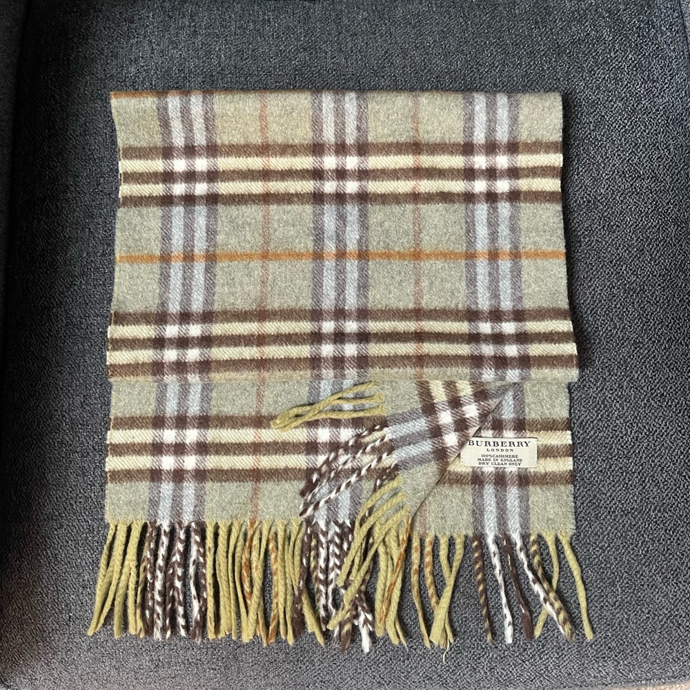 Burberry Wool Scarf, Sage Green